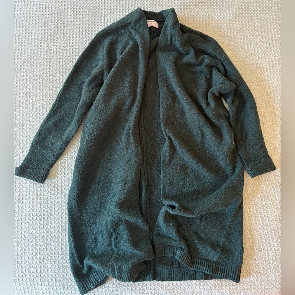 Old Navy Forest Green Confetti Knit Cardigan